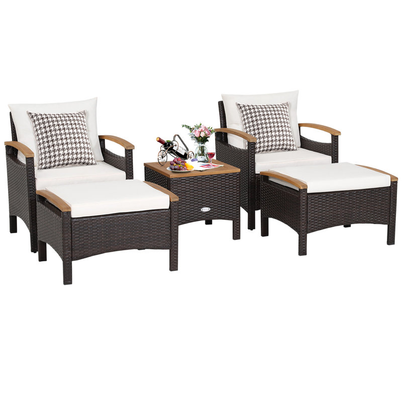 Topbuy Patiojoy 5 Piece Seating Group with Cushions Wayfair